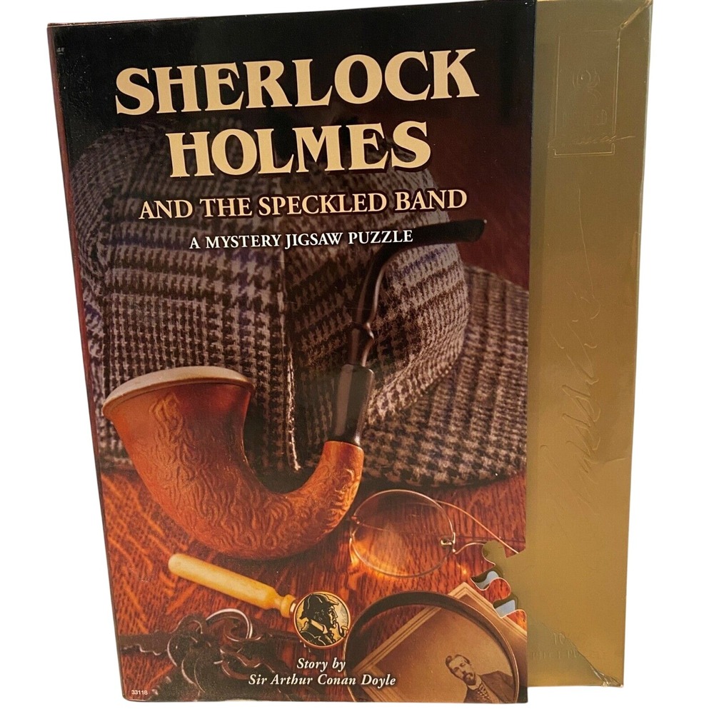 Bepuzzled Sherlock Holmes Speckled Band 1000pc Mystery Jigsaw Puzzle Brown Gold